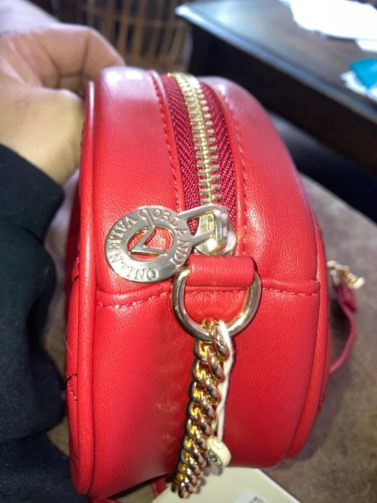 Valentino Orlandi Quilted RED Crossbody Bag with Gold Chain - Picture 3 of 6